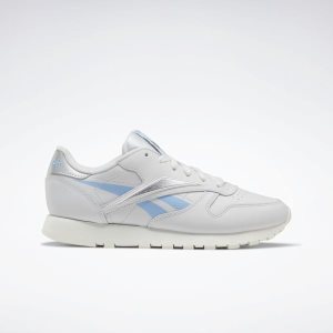 Reebok Classic Leather Turnschuhe Damen - Blau/Silber - DE 587-XLF